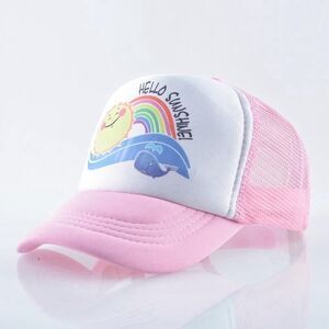 HELLO SUNSHINE Summer Beach Pink Baby Toddler Trucker Hat 45-50cm 1-3 yrs NEW